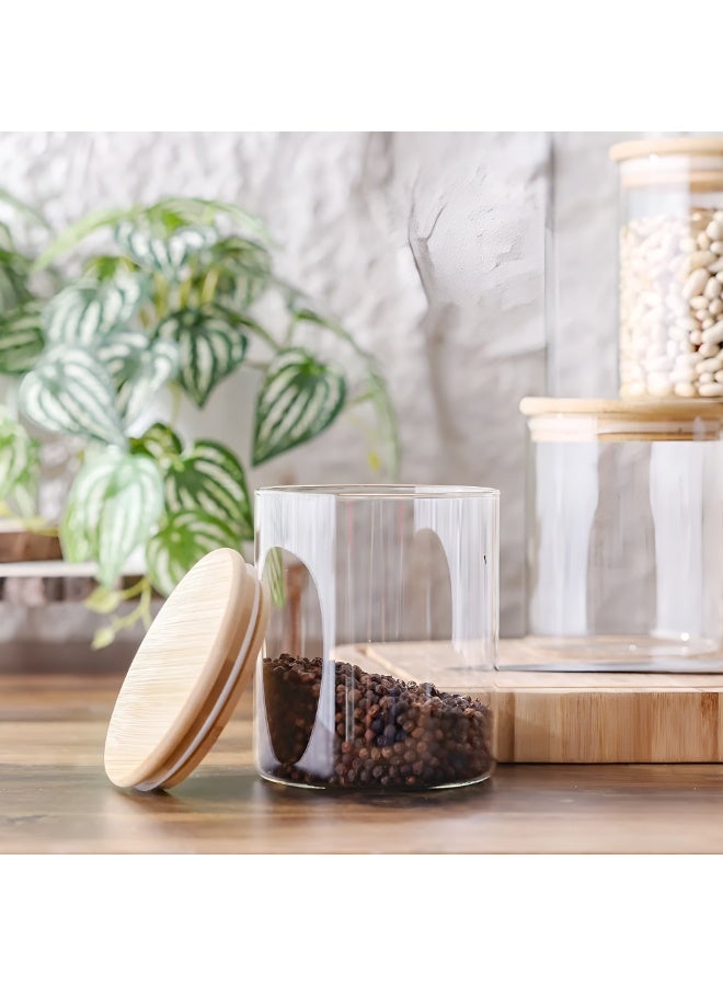 Toshionics Set of 3 Airtight Kitchen Grain Jar Set with Bamboo Lid (1L / 1000ml Each) – Food Grade Acrylic Storage Container, Moisture Proof, Insect Resistant Clear Pantry Canister for Rice, Cereal & Dry Food - Image 4